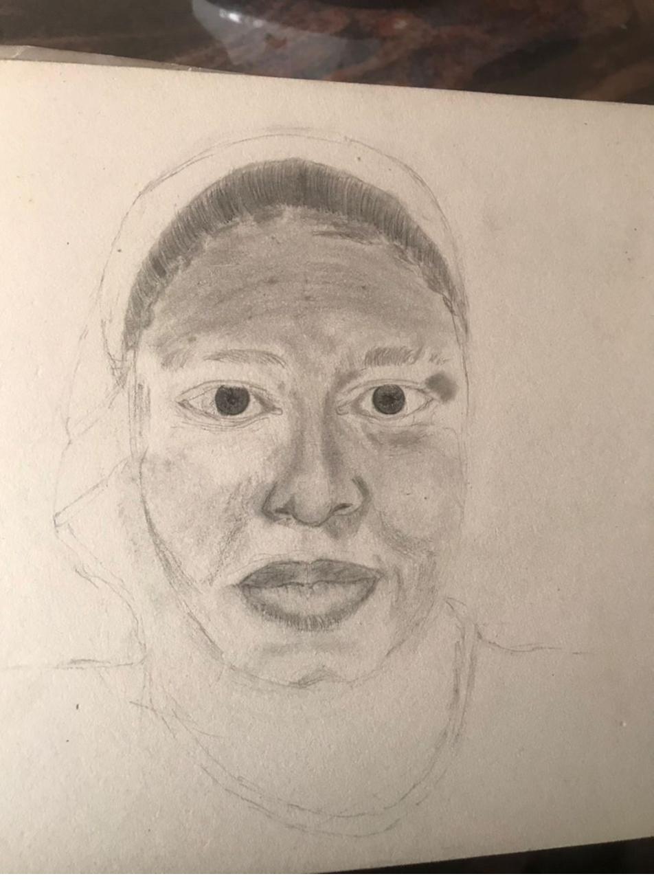 Self portrait in graphite